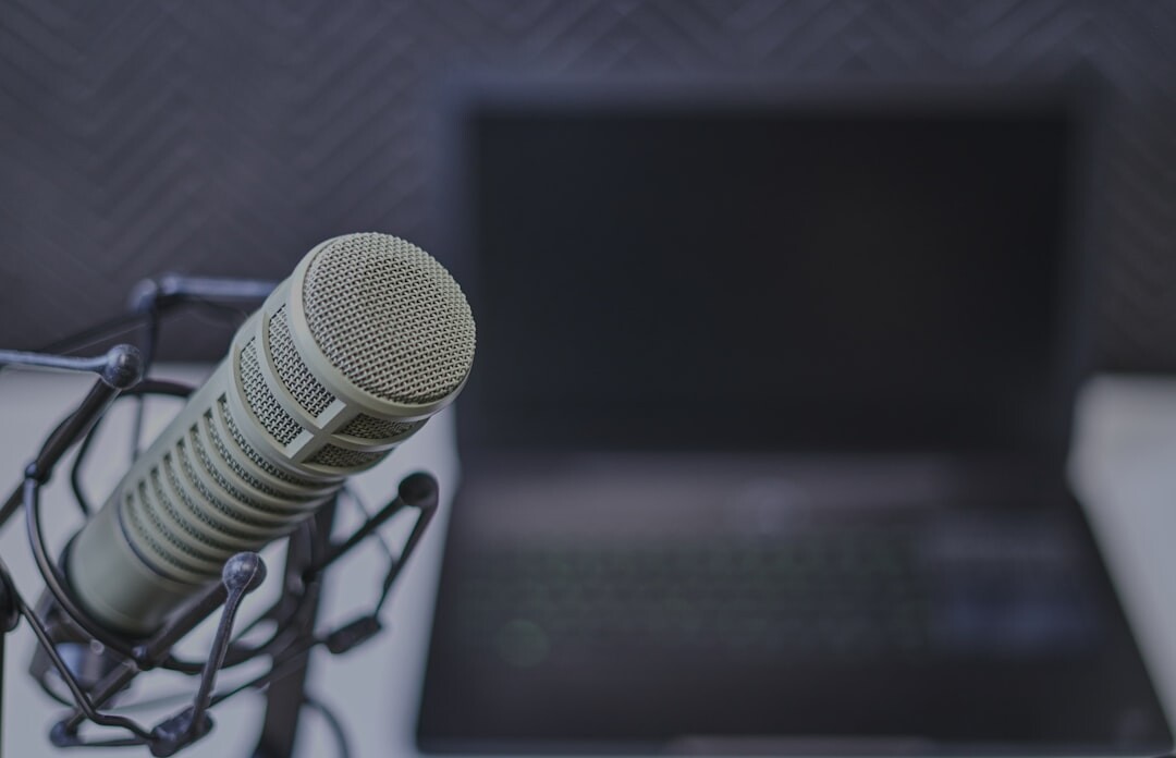 Student practicing voice-over in a recording booth