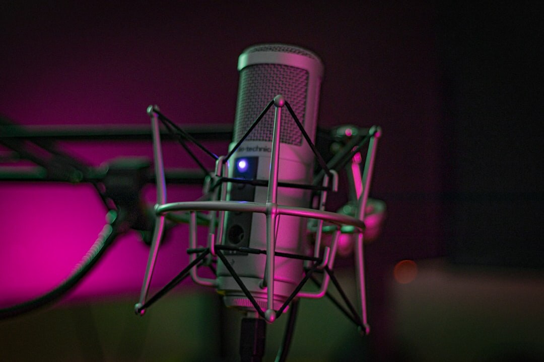 Professional recording studio with microphone and soundproofing panels