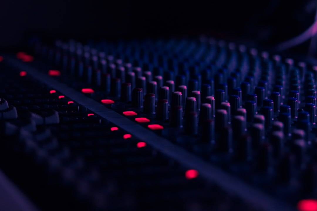 Radio broadcasting equipment with red on-air light